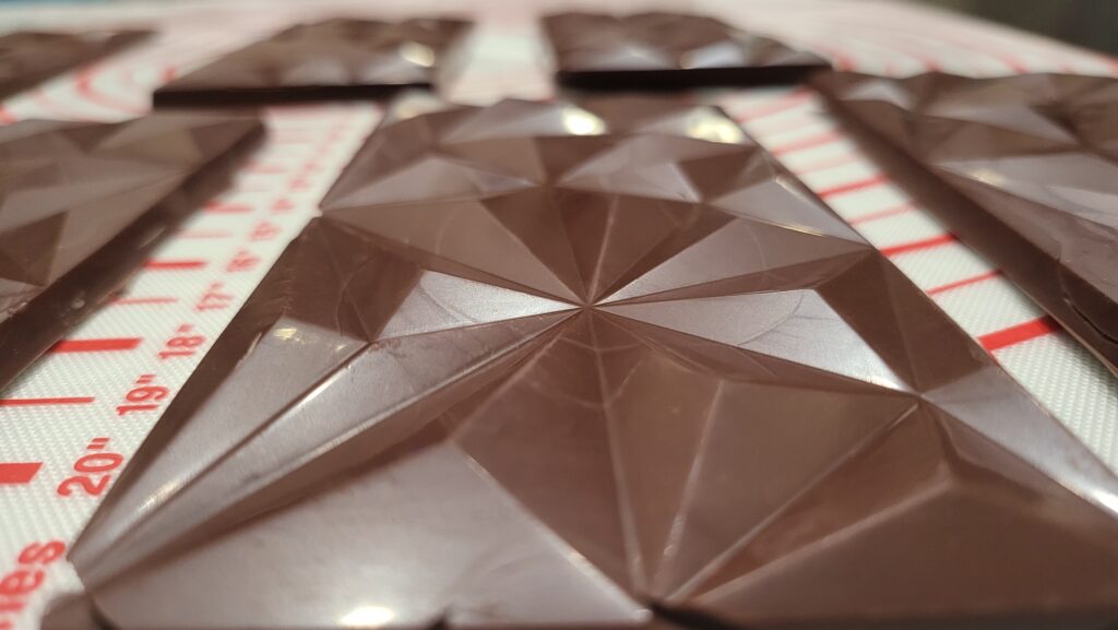 Chocolate bars cooling